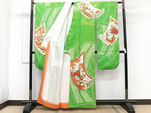 平和屋着物■豪華振袖　駒刺繍　絞り　絵巻花文　金彩　正絹　逸品　CABF8119xi