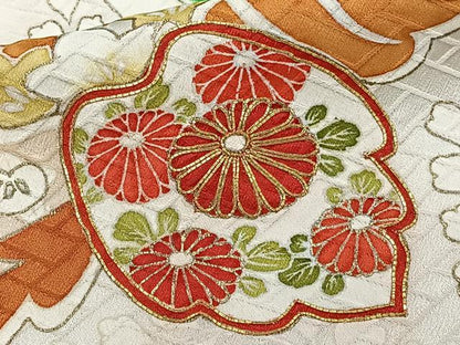 平和屋着物■豪華振袖　駒刺繍　絞り　絵巻花文　金彩　正絹　逸品　CABF8119xi