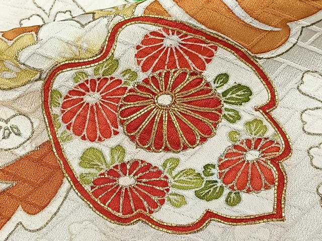 平和屋着物■豪華振袖　駒刺繍　絞り　絵巻花文　金彩　正絹　逸品　CABF8119xi
