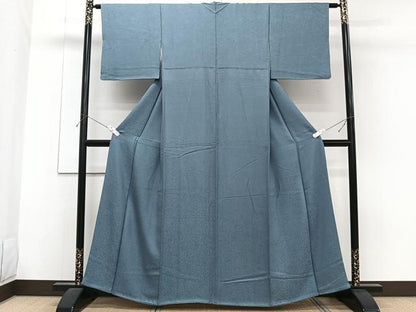 平和屋着物■上質な色無地　舞花地紋　鉄御納戸色　そごう扱い　正絹　逸品　CABF8121xi