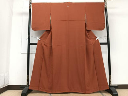 平和屋着物■上質な色無地　作家物　雀茶色　正絹　逸品　CABF8122xi
