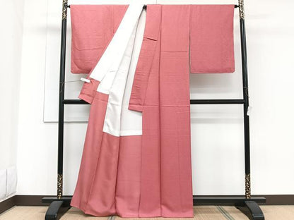 平和屋着物■上質な色無地　今様色　正絹　逸品　未使用　CABF8123xi
