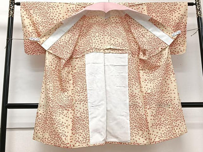 平和屋着物■長襦袢 無双仕立て 小花文 正絹 逸品 CABF8127xi