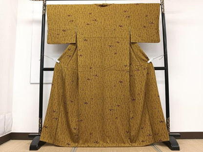 平和屋着物■上質な小紋 笹文 正絹 逸品 CABF8133xi