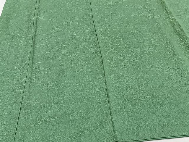 平和屋着物■上質な色無地 作家物 花地紋 緑青色 正絹 逸品 CABF8137xi