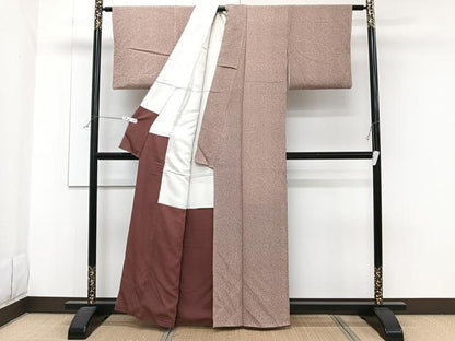 平和屋着物■上質な小紋　霞文　暈し染め　鬼しぼ縮緬　正絹　逸品　CABF8142xi