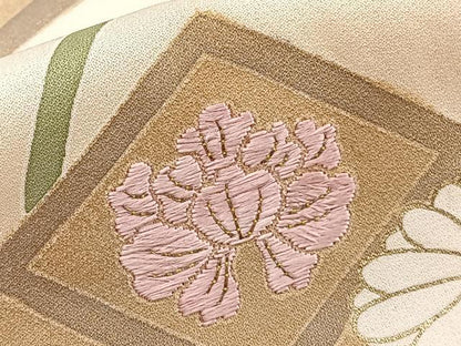 平和屋着物■訪問着　刺繍　菱草花文　金彩　やまと誂製　正絹　逸品　CABF8143xi