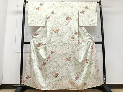 平和屋着物■上質な小紋　花車文　正絹　逸品　未使用　CABF8145xi