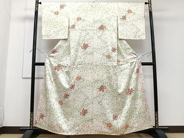 平和屋着物■上質な小紋　花車文　正絹　逸品　未使用　CABF8145xi