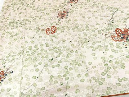 平和屋着物■上質な小紋　花車文　正絹　逸品　未使用　CABF8145xi