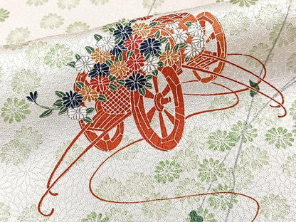 平和屋着物■上質な小紋　花車文　正絹　逸品　未使用　CABF8145xi