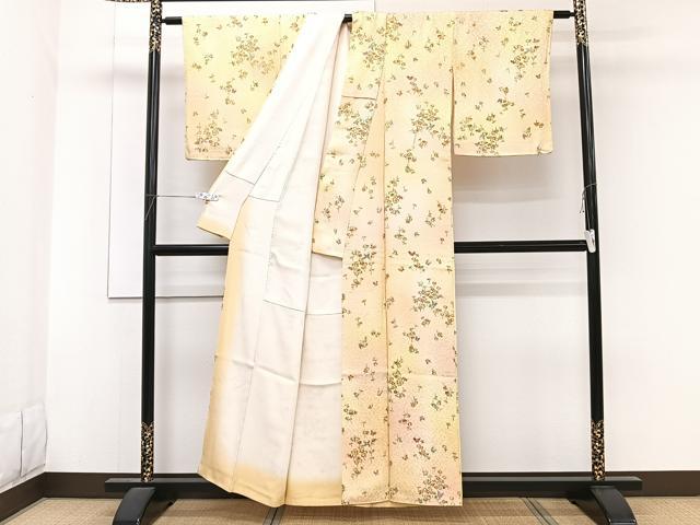 平和屋着物■上質な小紋 花蝶文 暈し染め 正絹 逸品 CABF8156xi