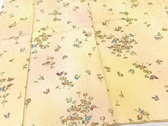 平和屋着物■上質な小紋　花蝶文　正絹　逸品　AABF1530st 正絹 逸品 平和屋着物□上質な小紋 風景草花文 AAAV2630fy 切嵌花文