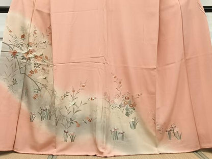 平和屋着物■訪問着　飛鶴枝花文　暈し染め　金銀彩　正絹　逸品　未使用　CABF8159xi