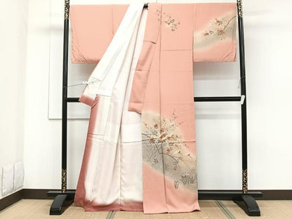 平和屋着物■訪問着　飛鶴枝花文　暈し染め　金銀彩　正絹　逸品　未使用　CABF8159xi