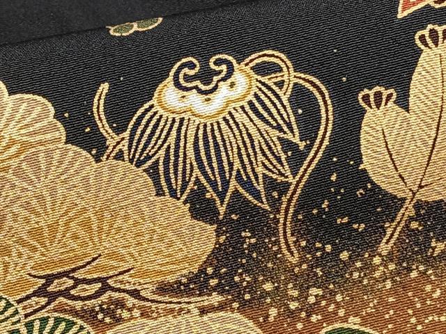 平和屋着物■豪華黒留袖　雲取り束ね宝花文　金彩　正絹　逸品　CABF8165xi