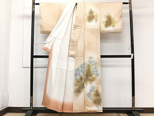 平和屋着物■訪問着　樹林文　暈し染め　正絹　逸品　CABF8167xi