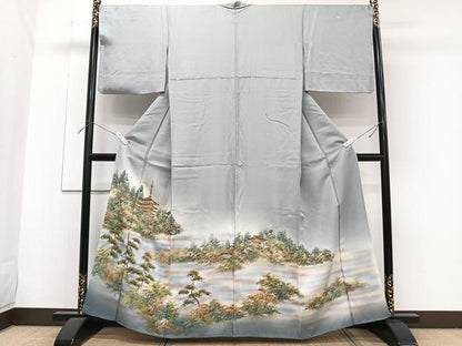 平和屋着物■豪華色留袖　手描き　風景文　暈し染め　金彩　正絹　逸品　CABF8169xi