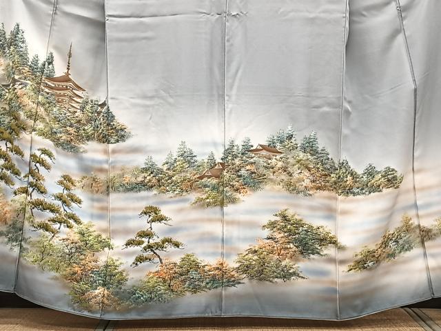 平和屋着物■豪華色留袖　手描き　風景文　暈し染め　金彩　正絹　逸品　CABF8169xi