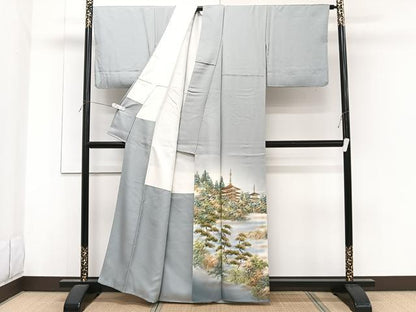 平和屋着物■豪華色留袖　手描き　風景文　暈し染め　金彩　正絹　逸品　CABF8169xi