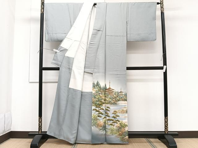 平和屋着物■豪華色留袖　手描き　風景文　暈し染め　金彩　正絹　逸品　CABF8169xi