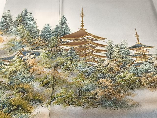 平和屋着物■豪華色留袖　手描き　風景文　暈し染め　金彩　正絹　逸品　CABF8169xi