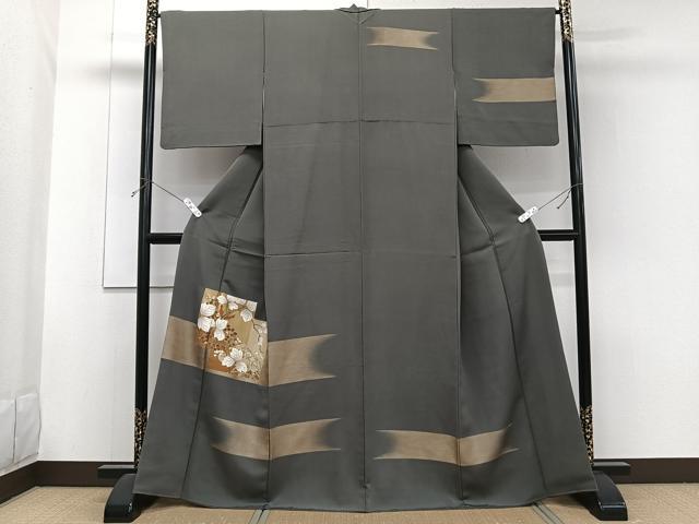 平和屋着物■訪問着　刺繍　色紙重ね枝花文　金彩　正絹　逸品　CABF8171xi