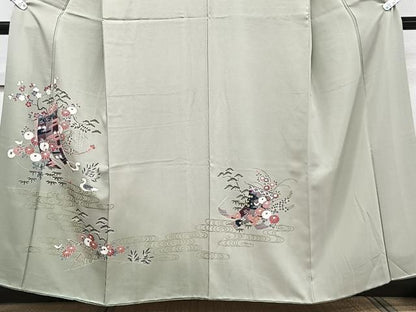 平和屋着物■訪問着　誰が袖花鳥文　金彩　正絹　逸品　CABF8172xi