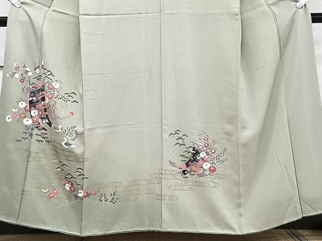 平和屋着物■訪問着　誰が袖花鳥文　金彩　正絹　逸品　CABF8172xi