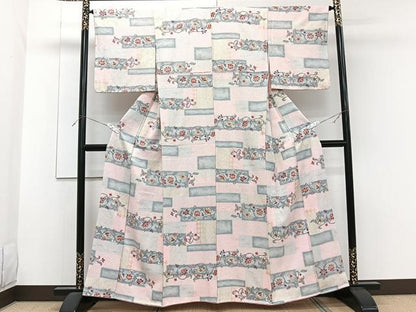 平和屋着物■上質な小紋 花唐草文 金彩 正絹 逸品 CABF8181xi