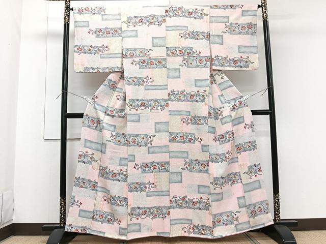 平和屋着物■上質な小紋 花唐草文 金彩 正絹 逸品 CABF8181xi