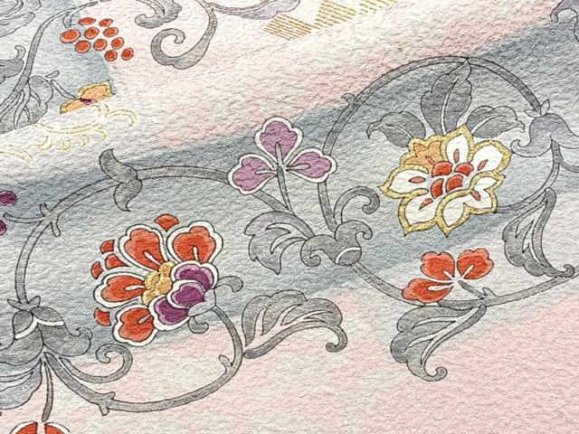 平和屋着物■上質な小紋 花唐草文 金彩 正絹 逸品 CABF8181xi