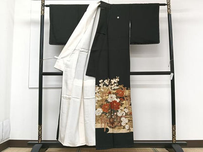 平和屋着物■豪華黒留袖　作家物　花車文　金彩　正絹　逸品　CABF8186xi