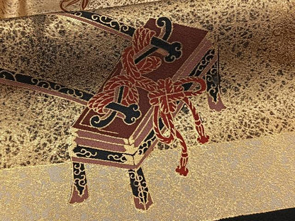 平和屋着物■豪華黒留袖　作家物　花車文　金彩　正絹　逸品　CABF8186xi