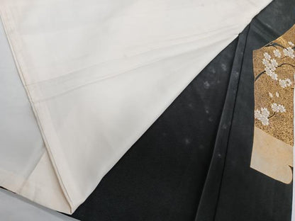 平和屋着物■豪華黒留袖　作家物　花車文　金彩　正絹　逸品　CABF8186xi