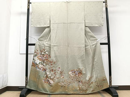 平和屋着物■訪問着　飛鳥風景人物花文　金彩　正絹　逸品　CABF8190xi