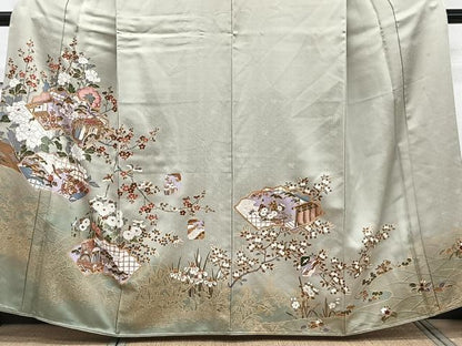 平和屋着物■訪問着　飛鳥風景人物花文　金彩　正絹　逸品　CABF8190xi