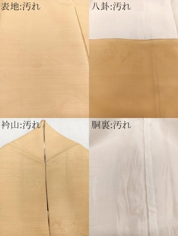 平和屋着物■上質な色無地　紋意匠　萱草色　正絹　逸品　CABF8191xi