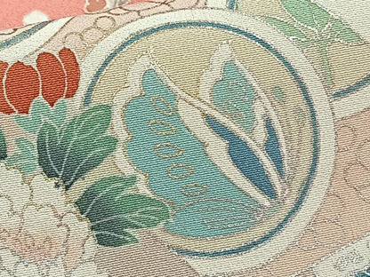 平和屋着物■訪問着 駒刺繍 流水花蝶文 暈し染め 金銀彩 正絹 逸品 CABF8197xi