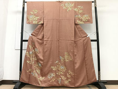 平和屋着物■訪問着 刺繍 枝菊文 金彩 正絹 逸品 CABF8198xi