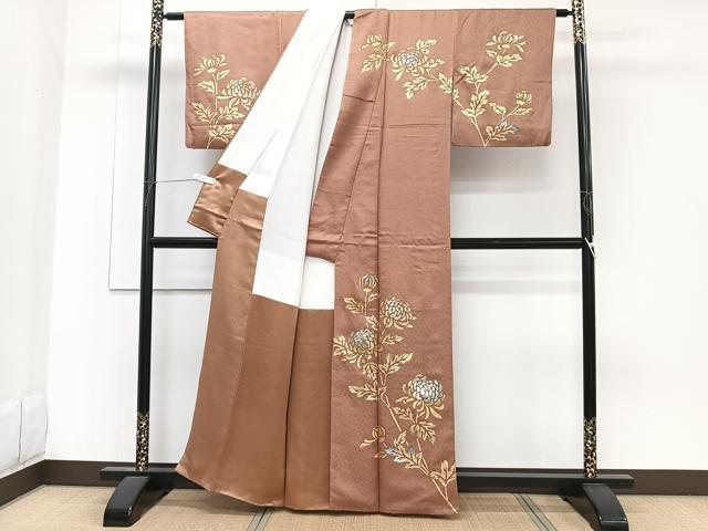 平和屋着物■訪問着 刺繍 枝菊文 金彩 正絹 逸品 CABF8198xi