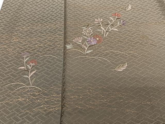 平和屋着物■訪問着 刺繍 草花文 暈し染め 金彩 やまと誂製 正絹 逸品 CABF8203xi