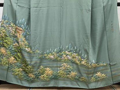 平和屋着物■豪華色留袖 鮫小紋柄 手描き 法隆寺 暈し染め 金彩 正絹 逸品 CABF8216xi