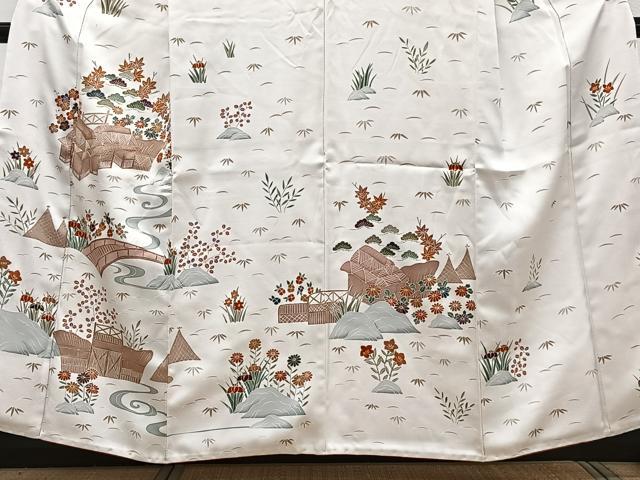 平和屋着物■訪問着 刺繍 御所解花文 松竹梅 金彩 正絹 逸品 CABF8217xi