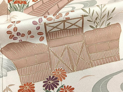 平和屋着物■訪問着 刺繍 御所解花文 松竹梅 金彩 正絹 逸品 CABF8217xi