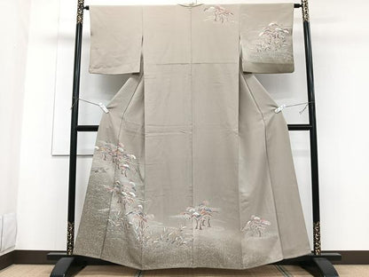 平和屋着物■訪問着 枝松船食器文 暈し染め 金彩 正絹 逸品 CABF8219xi