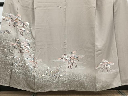 平和屋着物■訪問着 枝松船食器文 暈し染め 金彩 正絹 逸品 CABF8219xi