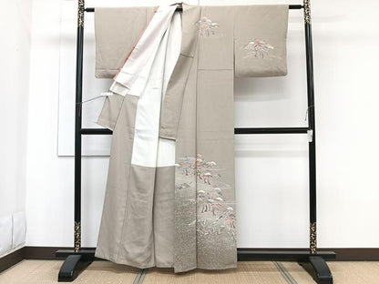 平和屋着物■訪問着 枝松船食器文 暈し染め 金彩 正絹 逸品 CABF8219xi