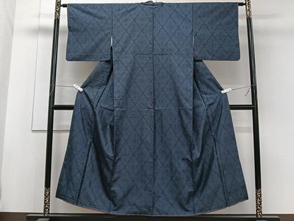平和屋着物■本場大島紬 菱花文 正絹 逸品 CABF8223xi