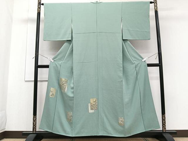 平和屋着物■訪問着 色紙風景文 寿光織 金糸 正絹 逸品 CABF8225xi